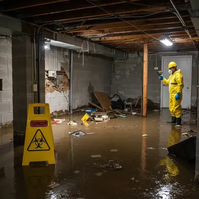 Flooded Basement Electrical Hazard in Rosaryville, MD Property